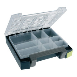 Asortimento dėžė 241x225x55 mm, 8 l talpa, mėlynas polipropilenas, 9 skyriai, Boxxser 55 4x4, Raaco 138277