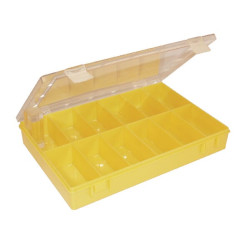 Asortimento dėžė 250x170x46mm, geltonas polipropilenas, 12 skyrių, Hünersdorff WE6082