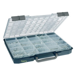 Asortimento dėžė 413x330x57 mm, 10 l talpos, mėlynos/pilkos spalvos polipropileno, 25 skyriai, Carry-Lite 55-25/1, Raaco 136297