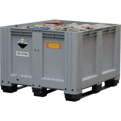 Padėklų dėžė plastikinė pilka 610 l talpa 450 kg 1200 x 1000 x 760 mm Cemo 8322CEMO