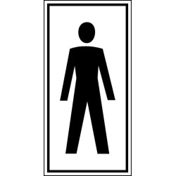 Lipdukas, papildoma informacija, ženklas, džentelmenų tualetas, 75x150 mm, Brady, WB250567
