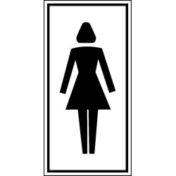 Lipdukas su papildoma informacija moterims, tualetas, 75x150 mm, Brady WB250566