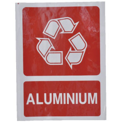 Lipdukas su papildoma informacija apie aliuminio perdirbimą: aliuminis 210 x 297 mm, Brady WB251297