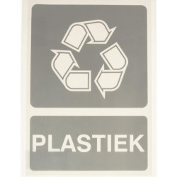 Lipdukas su papildoma informacija apie plastiko perdirbimą: Plastiek 210x297mm Brady WB251294