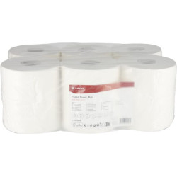 Popierinis rankšluostis, baltas ritinėlis, 21 cm x 275 m, 1 sluoksnio, išorinis Ø200 mm, reljefinis, 6 ritinėliai CP11102KR