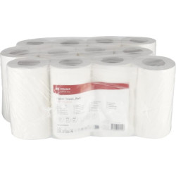 Popierinis rankšluostis, baltas ritinėlis, 21 cm x 90 m, 1 sluoksnio, išorinis Ø130 mm, 12 ritinėlių CP11101KR