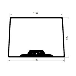 Case - IH Farmall 95A 84396386N Priekinio lango stiklas