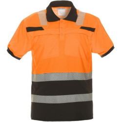Polo marškinėliai, S/38 dydis, trumpomis rankovėmis, oranžiniai/juodi, „Hydrowear“ 040445OBS