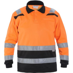 Polo megztinis ilgomis rankovėmis, 3XL/48 dydis, oranžinis/juodas, „Hydrowear“ 040470OB3XL