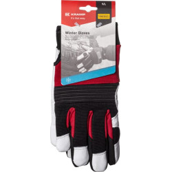 Darbinės pirštinės juodos-raudonos-baltos odos/elastano/neopreno, 10/XL dydis, „Protect by Kramp“ KG0600710