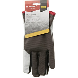 Darbinės pirštinės pilkai baltos odos/elastano/poliesterio, 10/XL dydis, „Protect by Kramp“ KG0301110