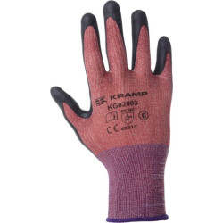Darbinės pirštinės, raudonos, polikoro, 25,5 cm ilgio, 10/XL dydis, „Protect by Kramp“ KG0200310