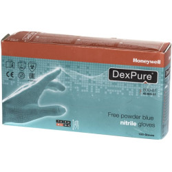 Honeywell DexPure vienkartinės mėlynos darbo pirštinės be pudros, 24 cm ilgio, 10/XL dydis, 4580081XL