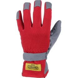 Pirštinės raudonai pilkos, mikropluošto/elasano, 9 dydis/L, „Protect Gardening by Kramp“ KG0700509
