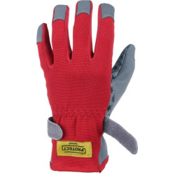 Pirštinės raudonai pilkos, mikropluošto/elasano, 9 dydis/L, „Protect Gardening by Kramp“ KG0700509