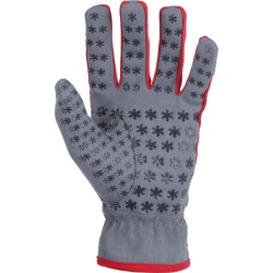 Pirštinės raudonai pilkos, mikropluošto/elasano, 9 dydis/L, „Protect Gardening by Kramp“ KG0700509