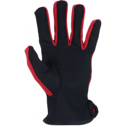 Pirštinės raudonai juodos, sintetinės odos/elastano, 7/S dydis, „Protect Gardening by Kramp“ KG0700607