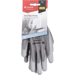 Darbinės pirštinės 1.001 7/S, 3 vnt. pakuotė, pilkos, Protect by Kramp KG0100207