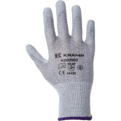 Darbinės pirštinės pilkos, polikoro, 22 cm ilgio, 6/XS dydis, „Protect by Kramp“ KG0200206