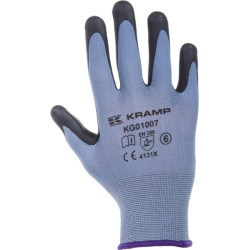 Darbinės pirštinės, mėlynos, nailoninės, 24,5 cm ilgio, 9/L dydžio, „Protect by Kramp“ KG0100709
