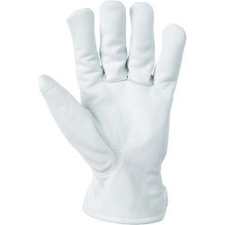 Darbinės pirštinės, baltos, odinės, 12/3XL dydis, „Protect by Kramp“ KG0300712