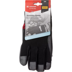 Darbinės pirštinės juodos-pilkos, iš mikropluošto/elasano, 8 dydis/M, „Protect by Kramp“ KG0400208