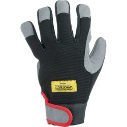 Darbinės pirštinės juodos-pilkos mikropluošto/elastando, dydis 11/2XL, „Protect by Kramp“ KG0400211