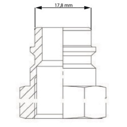 QR jungtis, išorinė, Ø23,8 mm x M 3/4" nerūdijančio plieno, 240734017KR