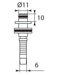 Įpresuojamas nipelis ir guolis, pilnai sukomplektuoti iš nerūdijančio plieno, DN06 Ø11mm HD31694RVS