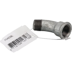 45° alkūninis sriegis, vidinis/išorinis, cinkuotas 3/8" FG4038L