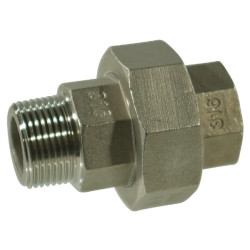 Nerūdijančio plieno jungtis, vidinis/išorinis sriegis 1 1/2" FG341112RVS