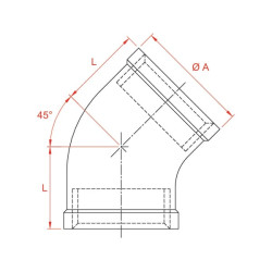 Alkūnė 45° nerūdijantis plienas 2xF 3/4" FG12034RVS
