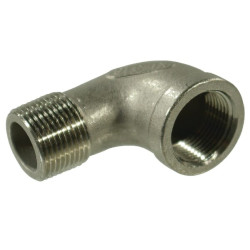 90° alkūnė nerūdijantis plienas, vidinis/išorinis sriegis 1/4" FG9214RVS