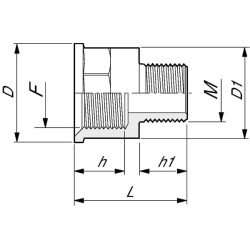 Raudonas nipelis F/M 1 1/2"x1 1/4" 2452056