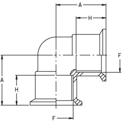 90° alkūnė 1/2" vidinis sriegis 8019151