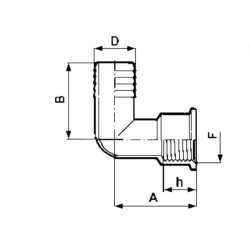 Žarnos antgalis 90° 25 mm x 3/4" vidinis sriegis 1102325