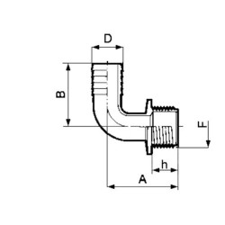 Žarnos antgalis 90° 75 mm x 3" M 1132975