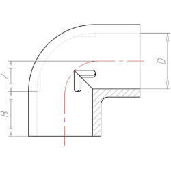 PVC alkūnė 90° 90x90 mm 7090595