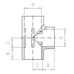 PVC T formos jungtis 63x63x63mm 7063122