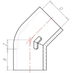 PVC alkūnė 45° 250x250 mm 7250645