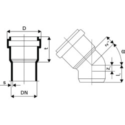 PVC alkūnė 160 mm x 30° 16151160030
