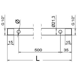 Vamzdis 1/2" 157cm 4x Ø10 skylių nerūdijančio plieno 8292013