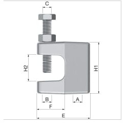 Profilinis spaustukas Flamco M10 - M8 KCK10