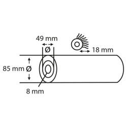 Sienų dažymo volelis V formos, „Dualon Hard“, 18 mm, 25 cm CP2330007