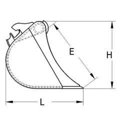 Ekskavatoriaus kaušas M1/12 450 mm Morin tipo su Esco dantimis V13 TS12050AD6B