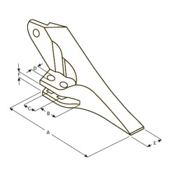 Dantų šoninis pjovimo įrankis JCB MR1 LH PC40301BN