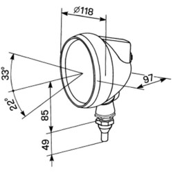 Darbo žibintas 21W, apvalus, 12/24V, skaidrus, tvirtinamas varžtais, 144 mm, Cobo 05143000