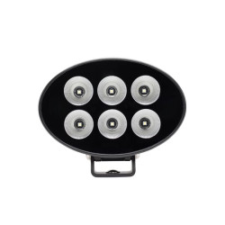 Darbo LED žibintas, 36W, 3500lm, ovalus, 12/24V, 155x105x58mm, prožektorius, 6 LED, juoda serija LA10622