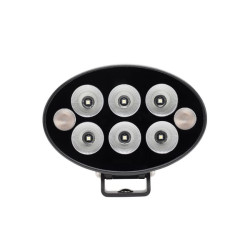 Darbo žibintas + įspėjamasis žibintas oranžinis LED, 36W, 3500lm, ovalus, 12/24V, 155x105x58mm, prožektorius, 6+2LED, juoda seri