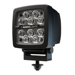Darbo žibintas LED, 42 W, 400 lm, kvadratinis, 12/24 V, mėlynas, tvirtinamas varžtais, „Deutsch“ 2 kontaktų, taškinis, 10 LED, „